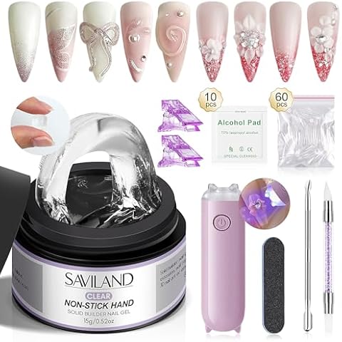 SAVILAND Solid Builder Gel Kit with Lamp Cover