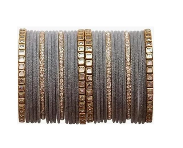 See full amazon price history chart for Banke Bihari Gold Plated Zircon Stones And Beads Studded Fashion Jewellery Metal Bangles Set For Women & Girls - Pack of 32 (Grey, Size: 2.6) Banke Bihari Gold Plated Zircon Stones And Beads Studded Fashion Jewellery Metal Bangles Set For Women & Girls - Pack of 32 (Grey, Size: 2.6) (B0CPBRKB8V) Amazon Price History, Amazon Price Tracker