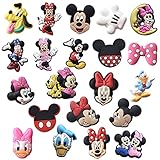 21Stück Mickey Minnie PVC Schuh Charms Wopin-Nette PVC Schuh Charms für Clog Schuhe Dekorationen Armband Armband Party Gefälligkeiten für Schuh und Bands Party Geschenke Dekoration (nicht wiederholen)