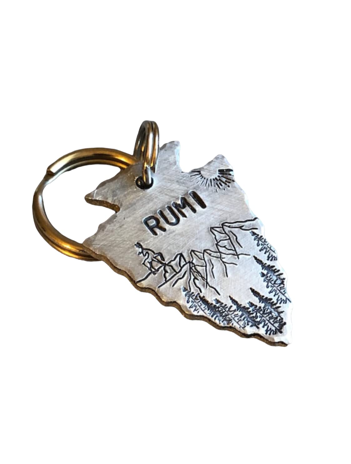 Custom Arrowhead Dog Tag, Hand Stamped Pet ID, Personalized Dog Tag for Dog, Arrowhead Dog Tag