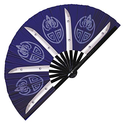 Kitana Hand Fan Folding Fan UV Glow Hand Fans Mortal Combat Hand Fan Cosplay Hand Fan Halloween Kitana Fan Folding UV Glow Bamboo Fan Kitana Accessory Kitana Cosplay (Blades Print)