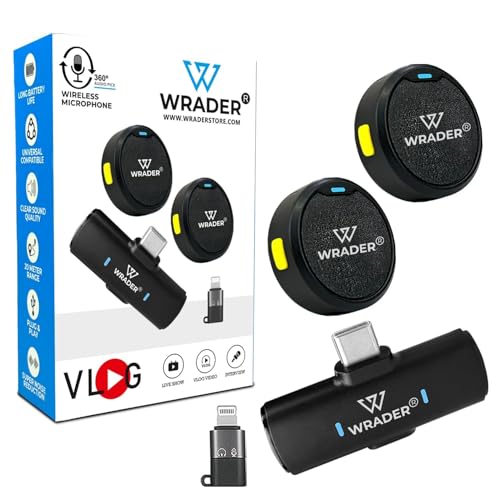 Dual Round Mic with Noise Cancellation, Magnetic Clip Wireless Mi...
