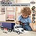 CALEST Remote Control Semi Truck with Trailer -24 Inch Semi Truck Toy for Kids,1:24 Container Truck with LED Lights & Music, Great Gift for Boys Girls