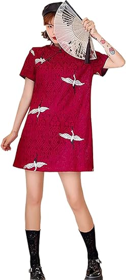 Amazon Co Jp Trtro チャイナ服 普段着 レディース ショート チャイナドレス ミニ ワンピース 半袖 レース ゆったり 服 ファッション小物 Amazon Co Jp Trtro チャイナ服 普段着 レディース ショート チャイナドレス ミニ ワンピース 半袖 レース ゆったり 服 ファッション小物