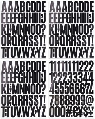 6 Inch Large Gold Letter & Number Stickers - 53 Pc Self-Adhesive Vinyl Set For Mailbox, Door, Truck, Outdoor (Waterproof)