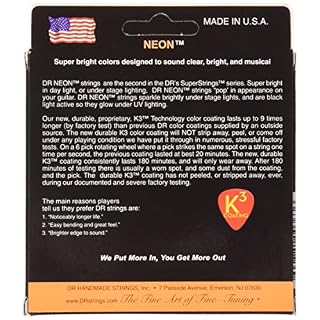DR String NOE-11 Neon Orange Jeu de cordes pour guitare electrique – Image 2