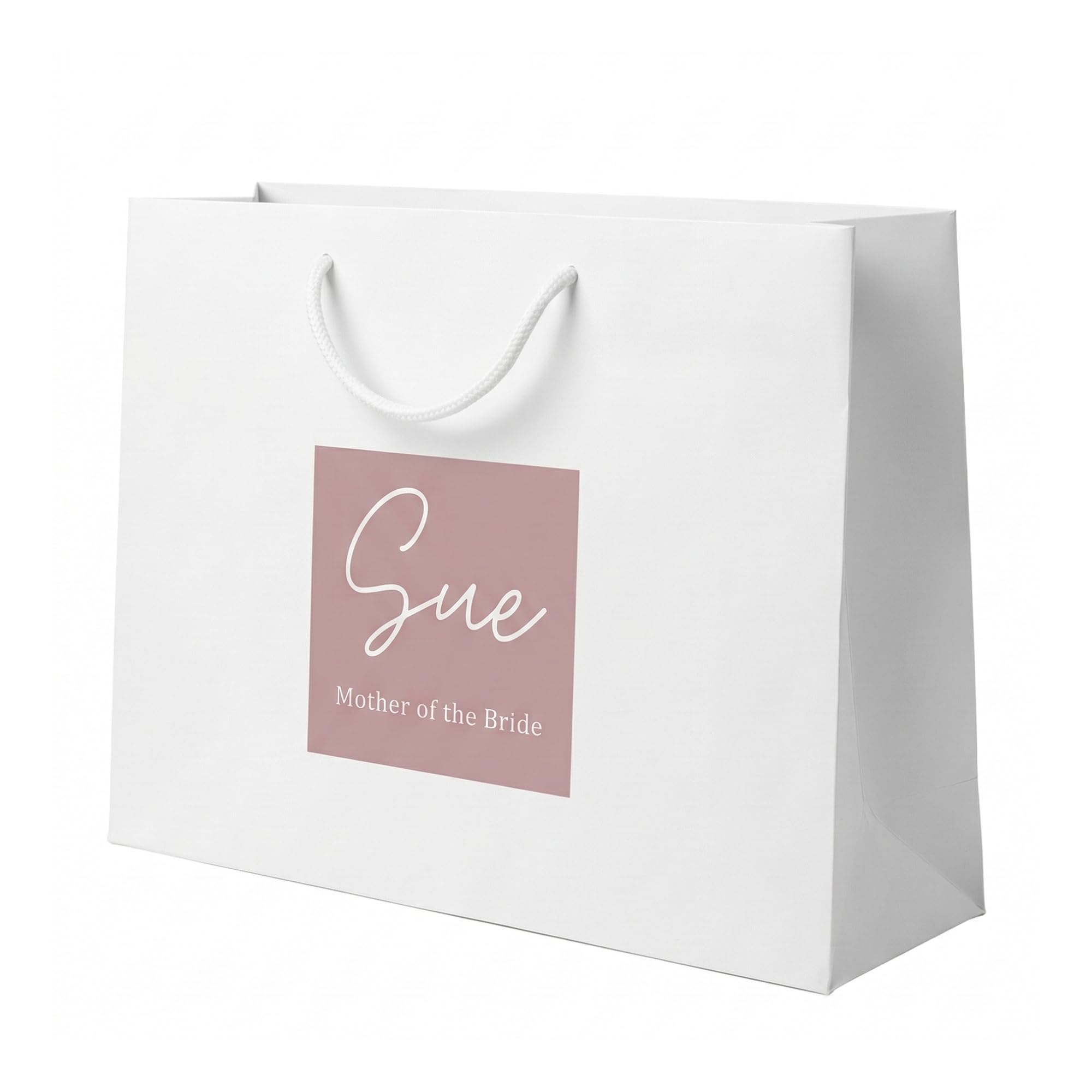 COOKIES AND KOALAS Personalised Bridesmaid Gift Bag – Medium Wide 35 x 25 x 10 cm White – Bridal Party Wedding Gift Bag