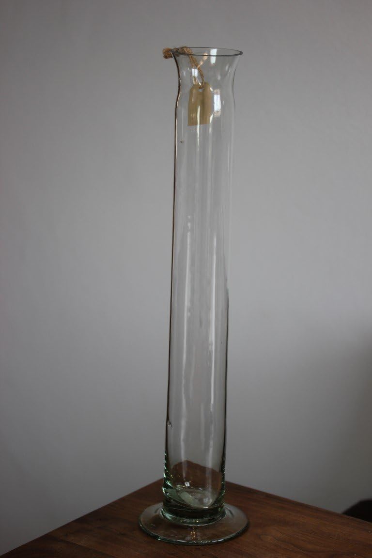 Cylinder Vase Green Glass Vase, Glass Vase H 51.5 cm