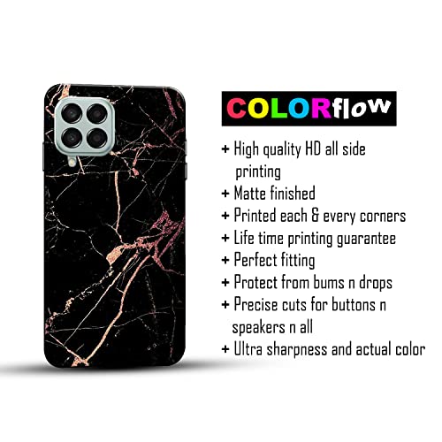 Image of COLORflow Back Cover Compatible with Samsung Galaxy M12 / A12 / F12 | Beautiful Black Golden Marble | Designer Printed Hard CASE Bumper Back Cover Compatible with Samsung M12 / A12 / F12