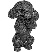 Nupuyai Pudel Figur Deko Schwarz, Harz Obsidian Stein Hund Figur Kristall Welpe Statue Edelstein ...