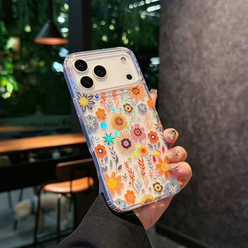 Coque rigide silicone iPhone 17 jaune fleurie anti casse choc
