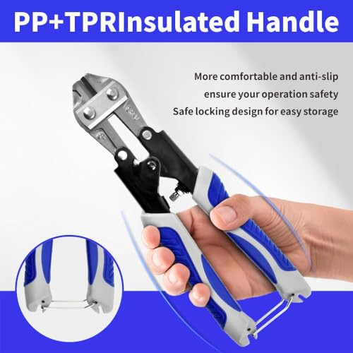 8“ Mini Bolt Cutter for Locks - Chrome Molybdenum Steel Blade,Lock Cutter Suit For Home and Industrial Using (8-inch)