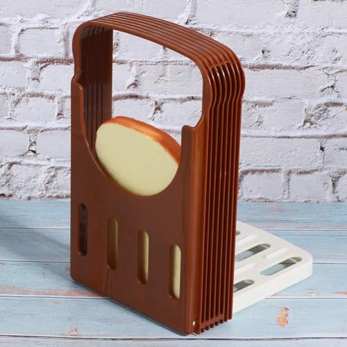Aladeno Cortador de Pan Tostado Ajustable Cortador de Pan Guías de Rebanado de Bagel Guía de Corte de Pan Plegable Herramientas de Corte Accesorios para Hornear de Cocina para