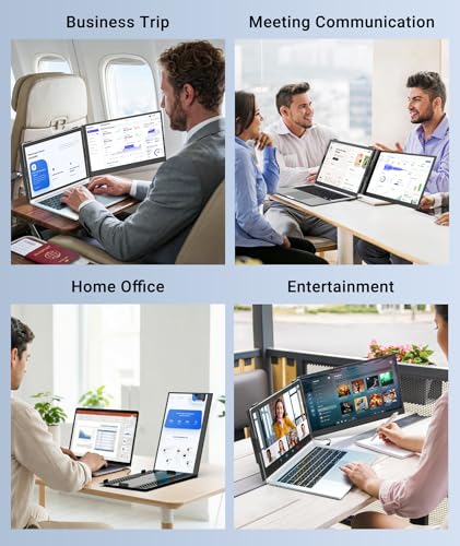 Image of Laptop Screen Extender, 14 inch FHD 1080P Portable Monitor for Laptop, 1.3lbs Ultra-Light Dual Monitor, USB-C Plug & Play Travel Monitor Extender for 13 inch-17 inch Windows /Mac /Android /Chrome