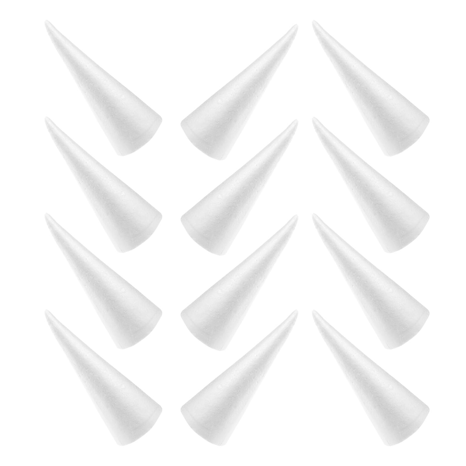 Hemobllo 12 Pezzi Forme a Cono in Schiuma Bianca per Alberi di Natale in Polistirolo per Progetti Fai da Te Dimensioni per Decorazioni Natalizie e Lavoretti