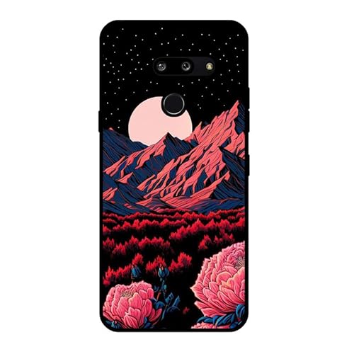 KARTXITAI Hülle Kompatibel mit LG G8/G8 ThinQ, Stoßfeste Schutzhülle mit Weiche Silikon Bumper Hülle Handyhülle Anti-Kratzt Leichtes Matt Finish Rückseite - Chrysanthemen