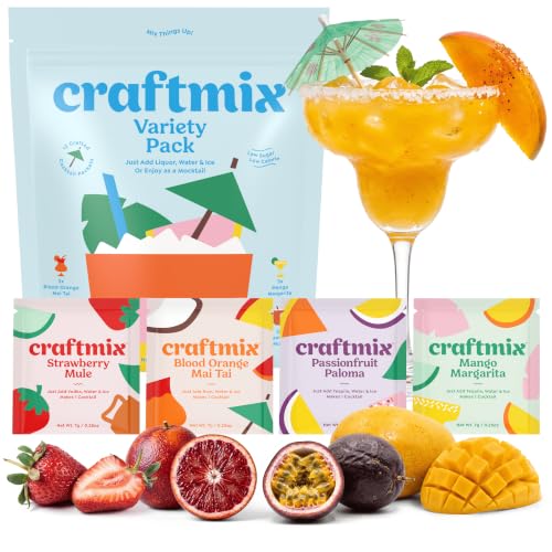 Craftmix Variety Pack Cocktail Mixers &amp; Mocktail Drink Mix, 12 Pack