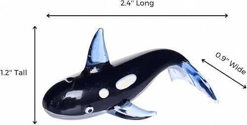 Miniatura 4 de Figura de vidrio soplado hecha a mano, colección de animales, escultura de vidrio soplado, decoración del hogar con vidrio soplado (ballena
