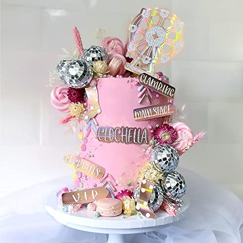 45 Pcs 0.79 Inch 0.98 Inch 1.18 Inch 1.57 Inch 1.97 Inch 2.36 Inch Disco Ball Cake Decoration Ornaments Reflective Mirror Ball Cake Decoration 70S Disco Themed Party Christmas Tree Decoration #TOP5