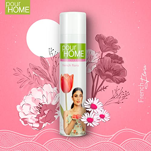 Image of POUR HOME French Flora Room Air Freshener Spray - 220ML | Long-Lasting Fragrance - Reduces Odours - Suitable for Home & Office