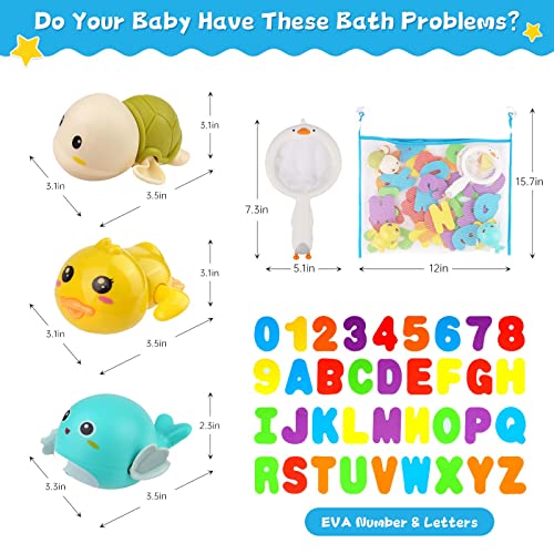 41Pcs - Bath Toys For Toddlers 1-3, Floating Wind-Up Toys For 1 2 3 4 5 6 Years Old Baby Boys Girls, Swimming Pool Games Water Gifts Toys For Bathtub Beach Infant Toddlers Kids (Lifetime Replacement) #TOP4