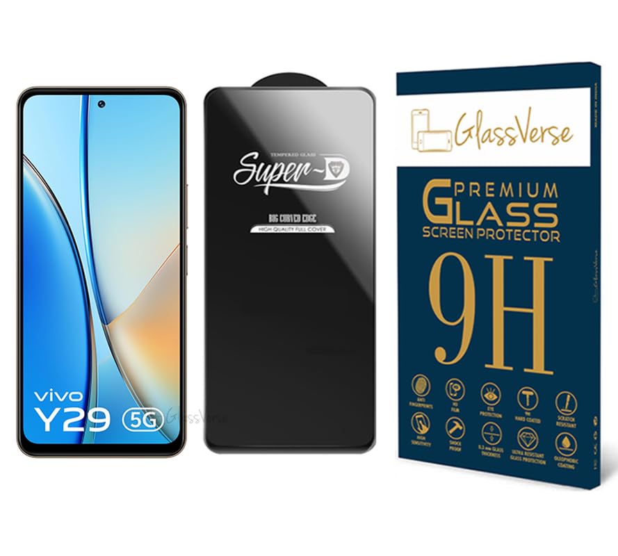 Image of GlassVerse Toughened Oleophobic Tempered Glass For Vivo Y29 5G (PACK OF 1) with Free Installation Kit Full screen Coverage - 6.68 inch