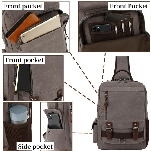 Canvas Messenger Bag Crossbody Shoulder Backpack Sling Bag Rucksack Daypack Casual Travel4