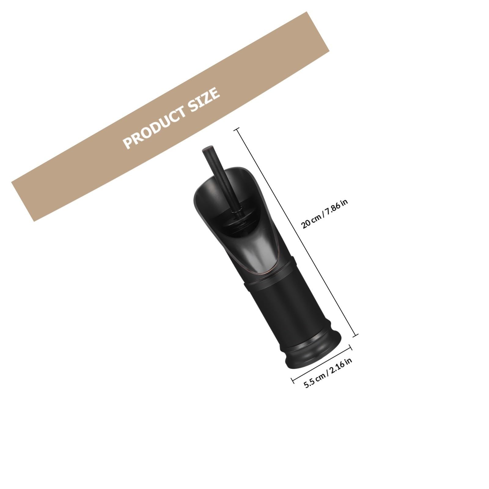 Rubinetto Lavabo Bagno Nero Monocomando, Beccuccio a Cascata | Rame, Stile Retrò ed Elegante, per Casa e Bagno, Flusso Acqua Costante, Alta Resistenza