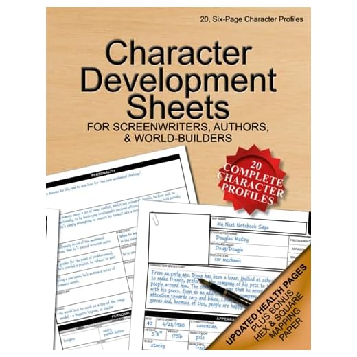 Character Development Sheets: 20, Six-Page Character Profiles for Writers, Screenwriters and Authors, 8.5" x11", Soft Cover