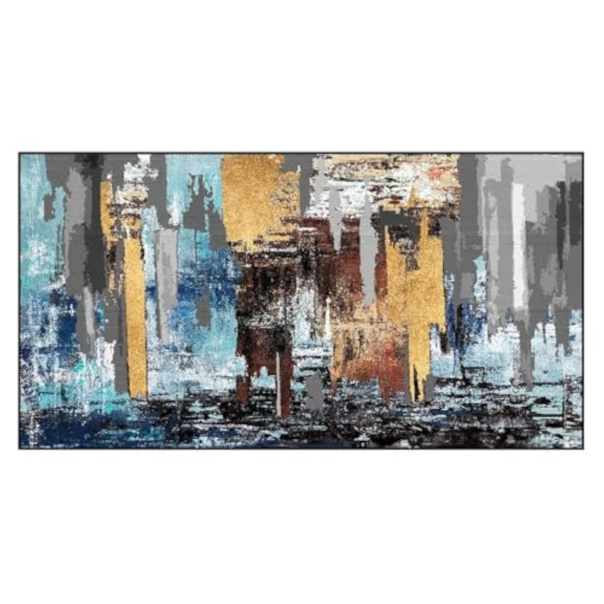 Blue Abstract Floating Frame Canvas Wall Painting