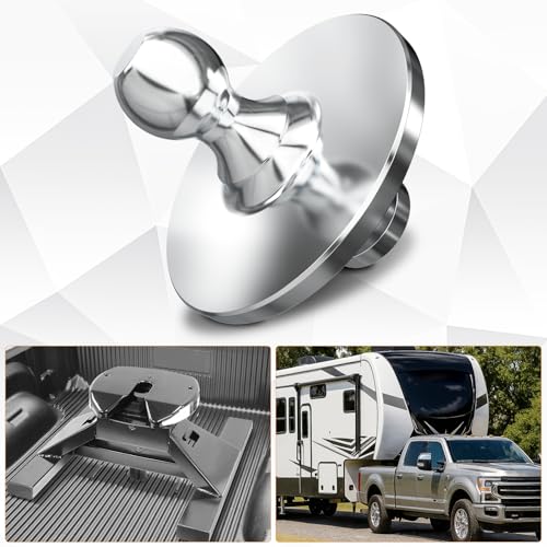 Image of Nilight Fifth Wheel to Gooseneck Ball Adapter, Kingpin to 2-5 /16 Inch Gooseneck Ball Towing Receiver Adapter for Trailer Tractor w / 30,000lbs Max Load, Silver