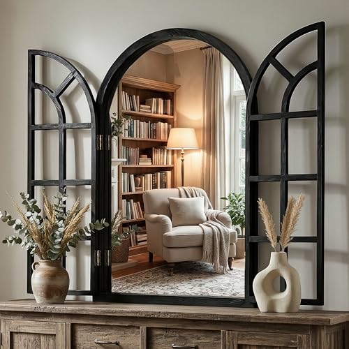 Arched Wooden Rustic Farmhouse Mirror