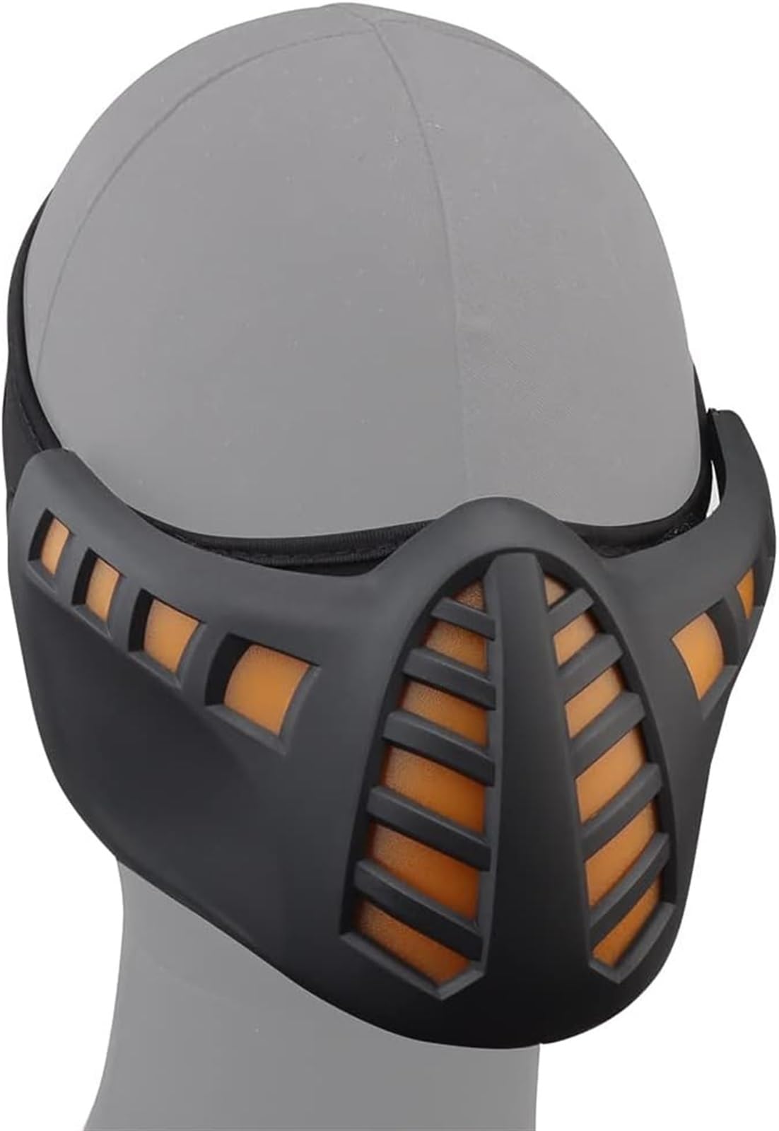 Masque Demi-Visage Cyberpunk À LED avec Lumière (Batterie Intégrée), Masque Tactique Airsoft pour Halloween CQB Paintball Shooting Air Gun Hunting Accessories