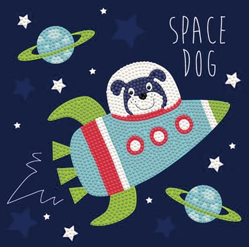 Image of DIAMOND DOTZ Space Dog Dotz Box Animal Diamond Painting Kits for Adults - Diamond Art Kits a Relaxing Creative Craft Kit with Dotz Gems 8.7 inchx8.7 inch