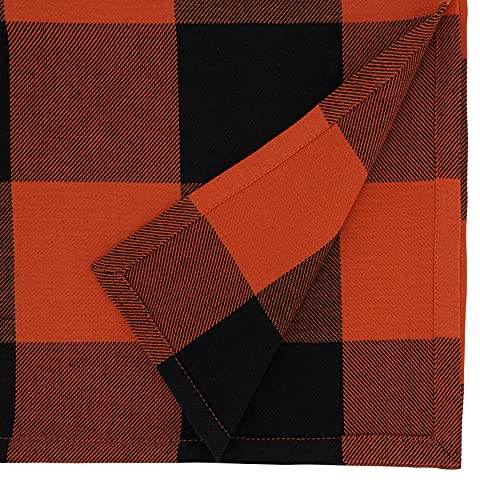 SARO LIFESTYLE Harvest Collection Buffalo Plaid Table Runner, 16"x120", Orange/Black by SARO LIFESTYLE - Used condition - Image 2