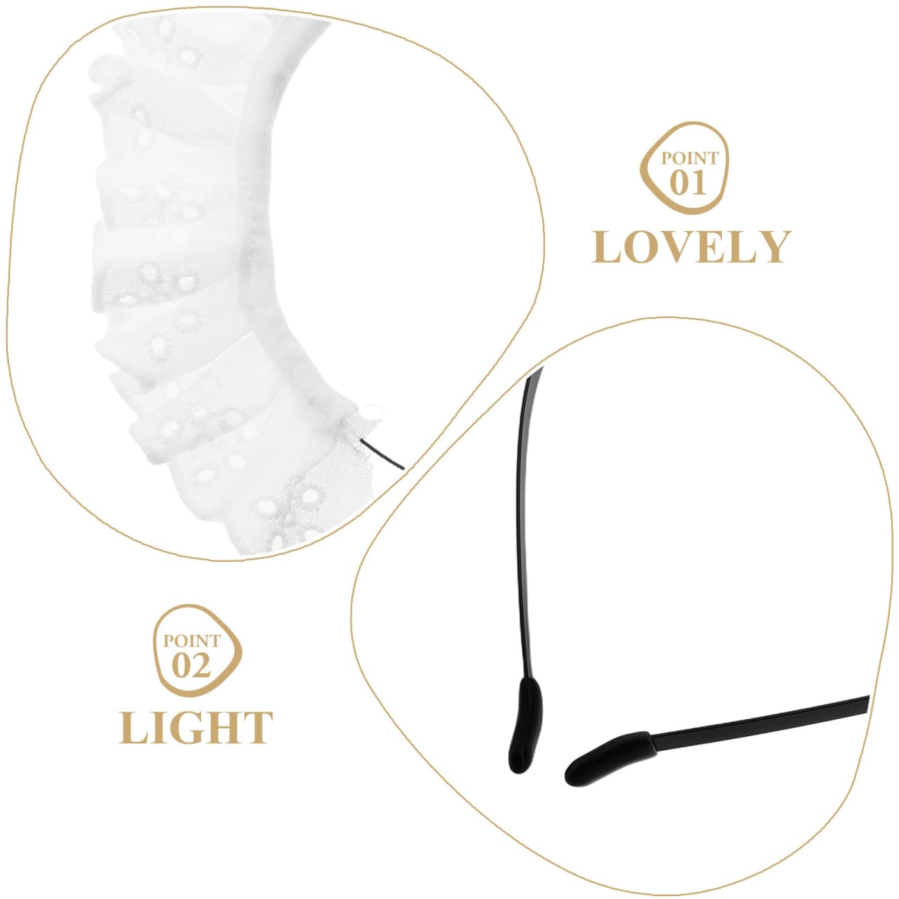 Ipetboom Maid Headband Headbands Waitress Accessories Role Playing Headband Cute Maid Headdress Lo Hair Hoop Cosplay Maid Hair Hoop Lace Band White - Image 3