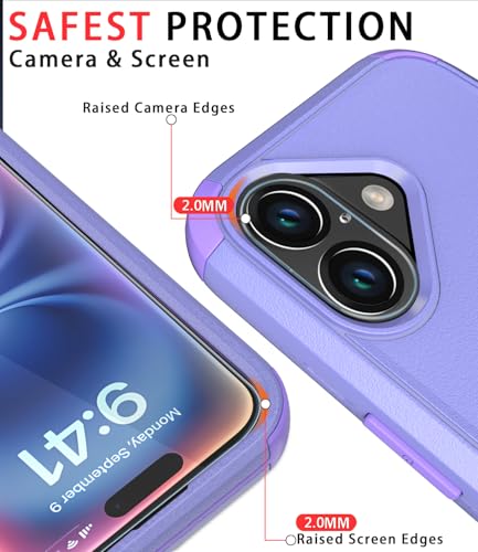 Image of Diverbox for iPhone 16 Plus Case [Shockproof] [Dropproof] [Tempered Glass Screen Protector + Camera Protectors] Heavy Duty Protection Phone Case Cover for Apple iPhone 16 Plus (Purple)