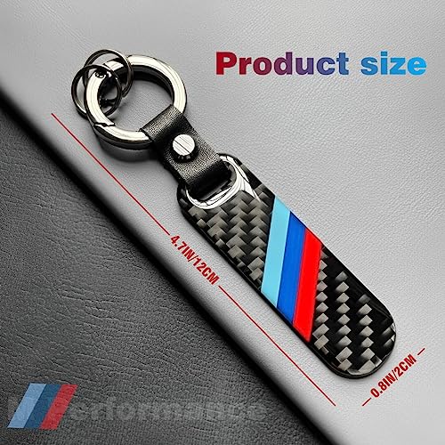 Qomago Car 3 Color Logo Pattern Keychain Carbon Fiber Resin Leather Alloy Set Fashion Sports Keychain Keyring Key Cover #TOP1