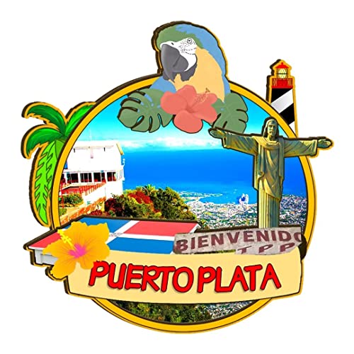 Imán Decorativo de Madera Puerto Plata Rep. Dominicana miniatura 1