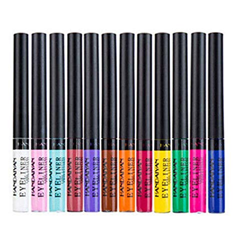 TIFALEX 12 Colors Eyeliner Pencil Neon Green White Matte Liquid Waterproof Makeup Sexy