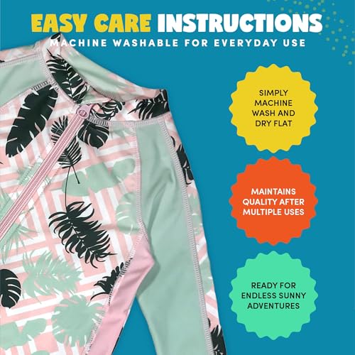 SwimZip Girls' Long-Sleeve UPF 50+ Swimsuit for Baby, Toddler, & Little Girls3