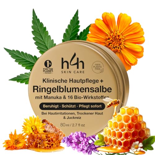 Bio Ringelblumensalbe Wundsalbe mit Manuka Honig & Propolis – Hochdosierte Calendula Creme für Neurodermitis, Ekzeme & Trockene Haut – | Regeneriert & Pflegt Ohne Kortison Bio Ringelblumensalbe Wundsalbe mit Manuka Honig & Propolis – Hochdosierte Calendula Creme für Neurodermitis, Ekzeme & Trockene Haut – | Regeneriert & Pflegt Ohne Kortison