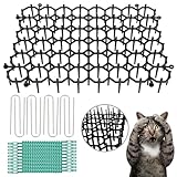 Katzenschreck für Gärten, 12 Stück, 20 x 15 cm, Anti-Katzen-Spikes, mit Heringen und Bändern, für Garten, Veranda, Zuhause, Anti-Katzen-Matte für drinnen und draußen