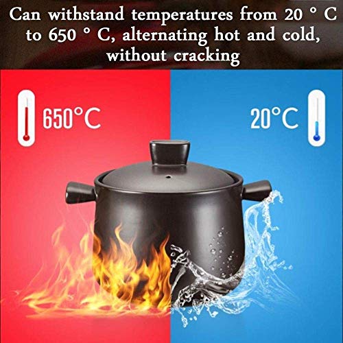 Cocotte en terre cuite 3500 ml noire pour cuisson au four - 3