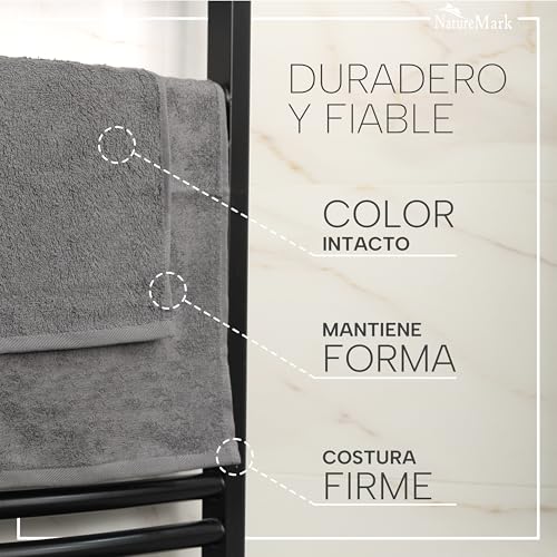 Miniatura 5 de Naturemark Toallas De Invitado Pack De 20 30x50 Cm , 100 Algodón, Certificadas Oeko-Tex, Suaves, Absorbentes Y Fáciles De Cuidar Para Baño, Invitados Spa - Gris