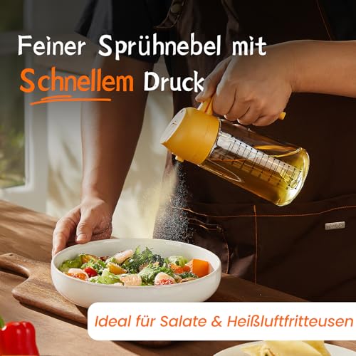 TrendPlain 16oz Ölsprüher für Speiseöl – 470ml Olivenöl Flasche – 2-in-1 Ölspender und Ölsprüher – Küchen Gadgets für Kochen… – Ansicht 2