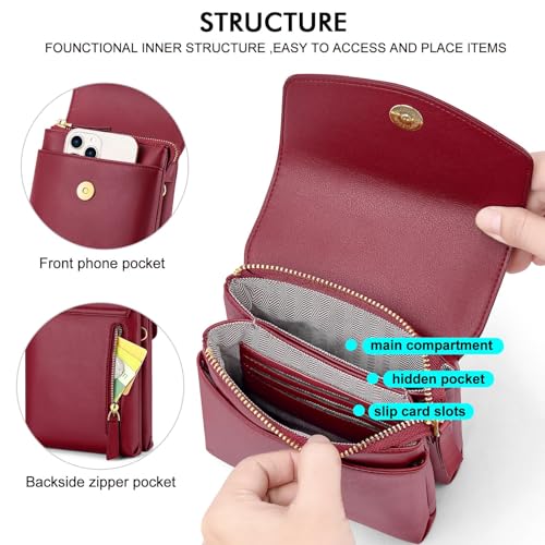 Image of Peacocktion Small Crossbody Bags for Women Travel Cell Phone Purse RFID Wallet Purses with Adjustable Strap Trendy