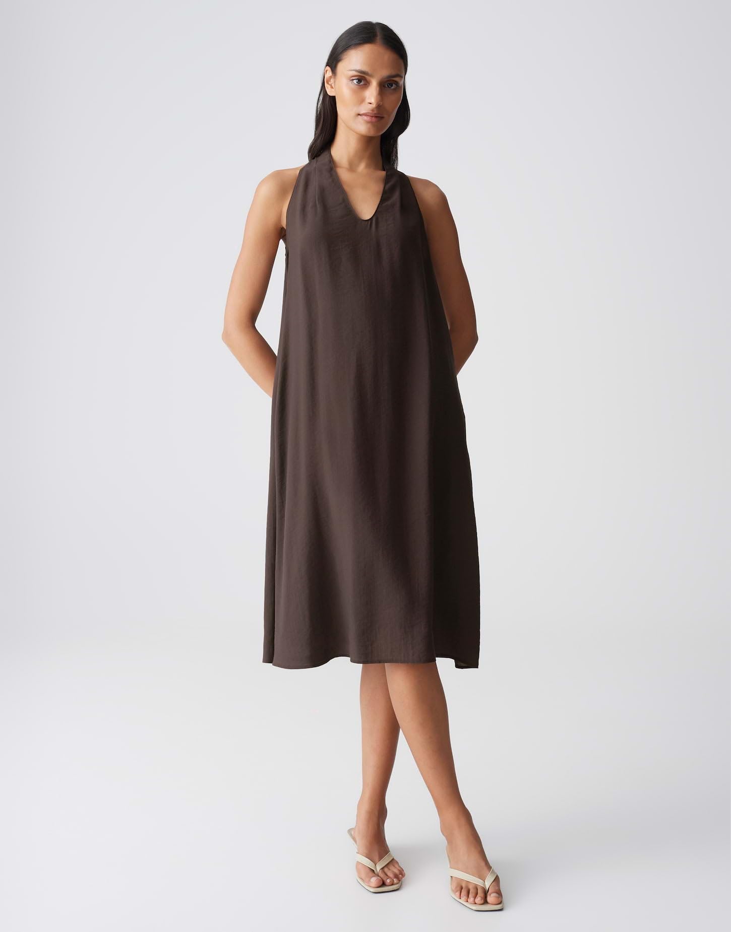 OPUS Damen Midikleid | Neckholderkleid aus feinem Modal Mix