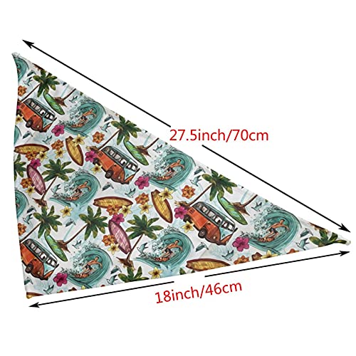 Hawaiian Surfer Dog Bandana,Dog Bandanas Triangle Bibs Scarf Accessories For Small Medium Large Dogs Cats Pets Animals #TOP2