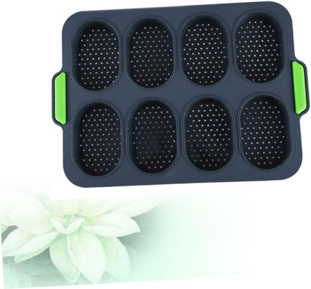 LABRIMP 2pcs Food-grade Silicone French Roll Mold Non-stick Baking Molds for Home Use for Small Bread Cakes Dark Grey Silicone Bakeware for Kitchen and Dining Room